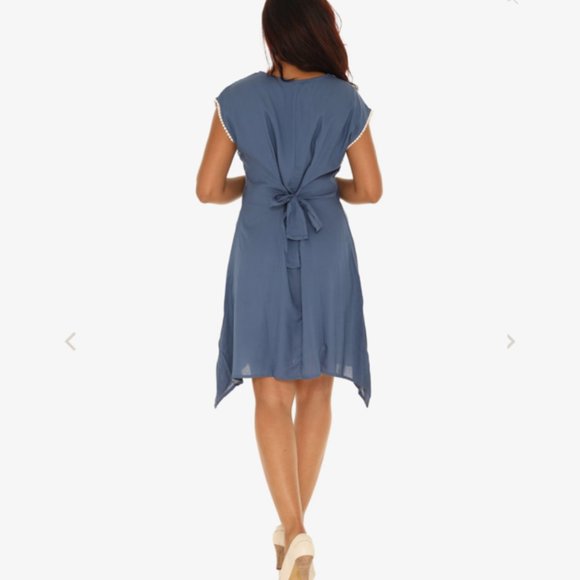 Shoreline Wear Embroidered Dress Floral Blue Small Brand New - Picture 8 of 15